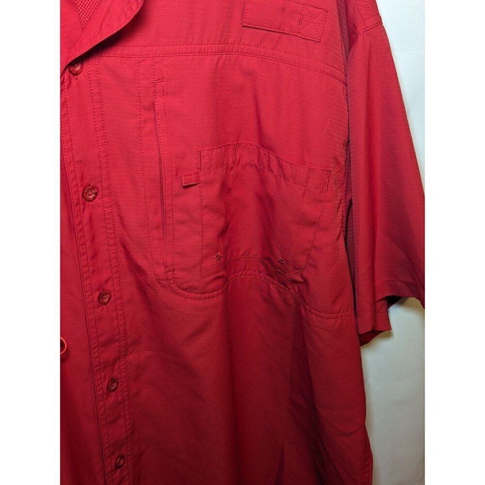 Reel Legends Mens Shirt RED Short Sleeve Fishing Vented Size XXL - Picture 4 of 13